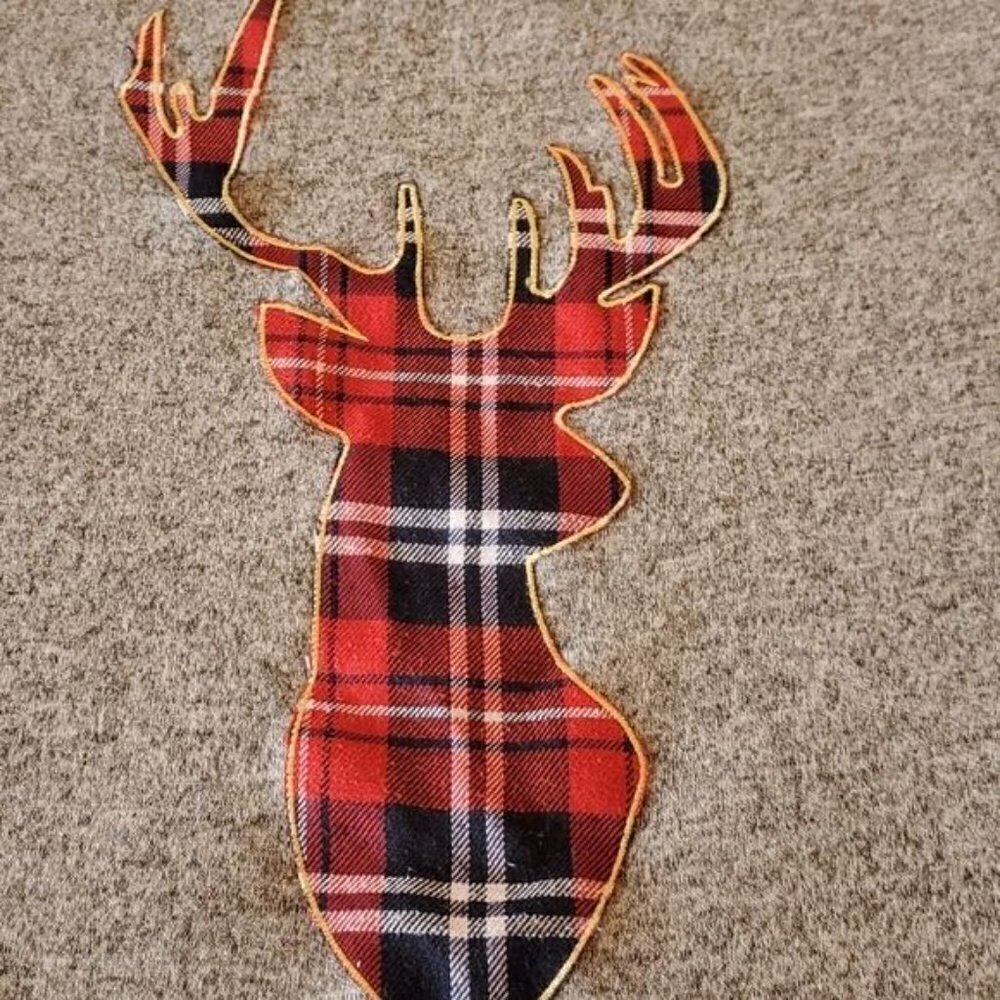Bellamie Red Plaid Deer Long Sleeve Raglan Pocketed Sz XL Top - Picture 6 of 9